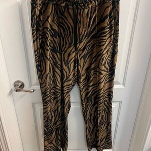 Tom Ford Black and Brown Zebra Print Sweatpants